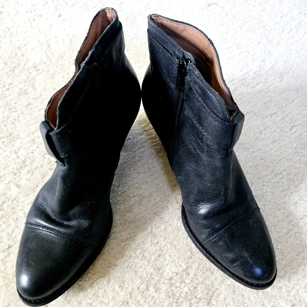 Corso Como Black Leather Ankle Boots - Picture 2 of 7